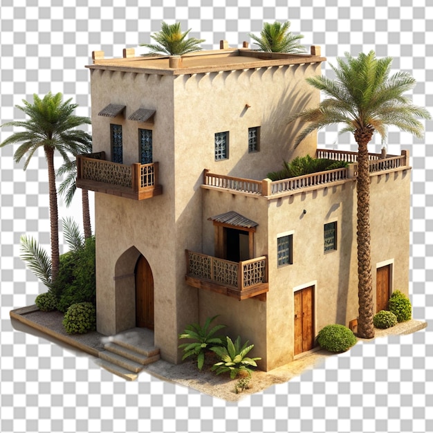 PSD 3d altes dorf arabisches haus