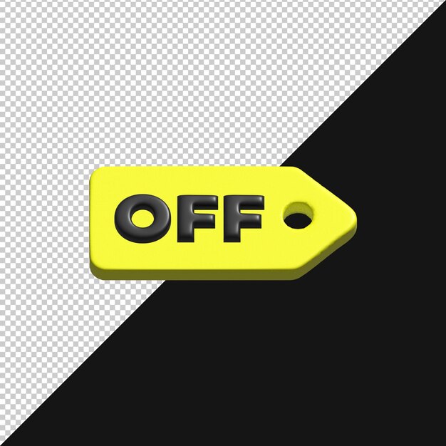3D Amarelo Off Tag de Preço