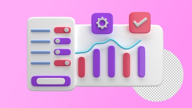 PSD 3d analystic graphic chart illustration