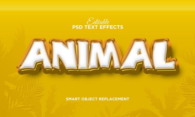 3d animal text effect with summer background