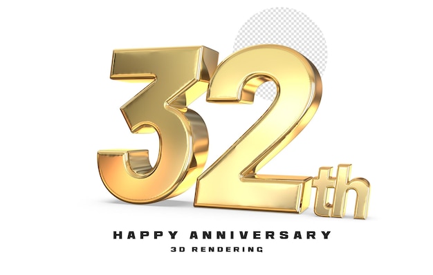 3d anniversario con stile dorato