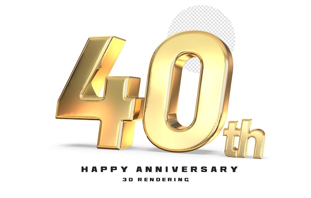 3d anniversario con stile dorato
