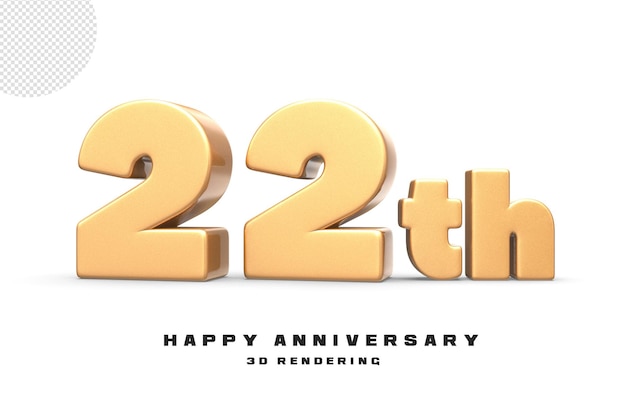 3d anniversario con stile dorato