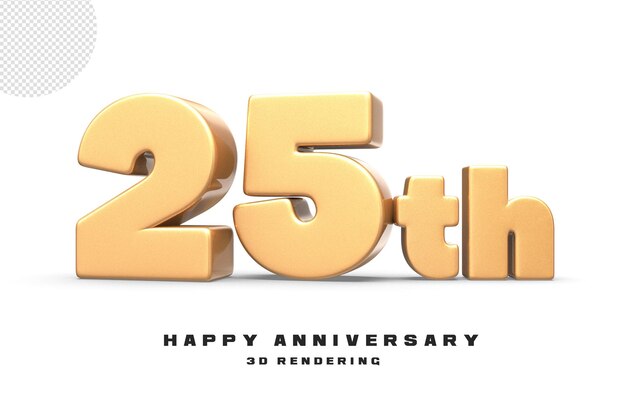 3d anniversario con stile dorato