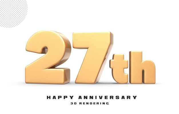 3d anniversario con stile dorato