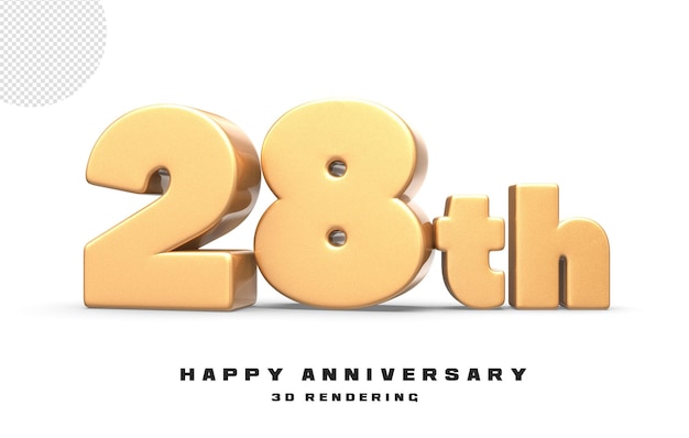 3d anniversario con stile dorato