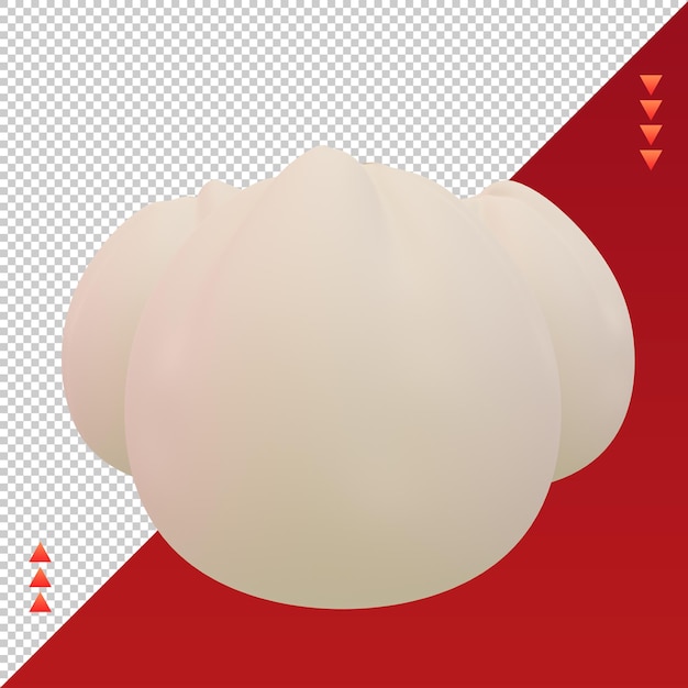 3d ano novo chinês ícone de bolinho de massa renderizando vista frontal