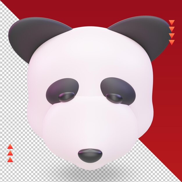 3d ano novo chinês panda ícone renderização vista superior