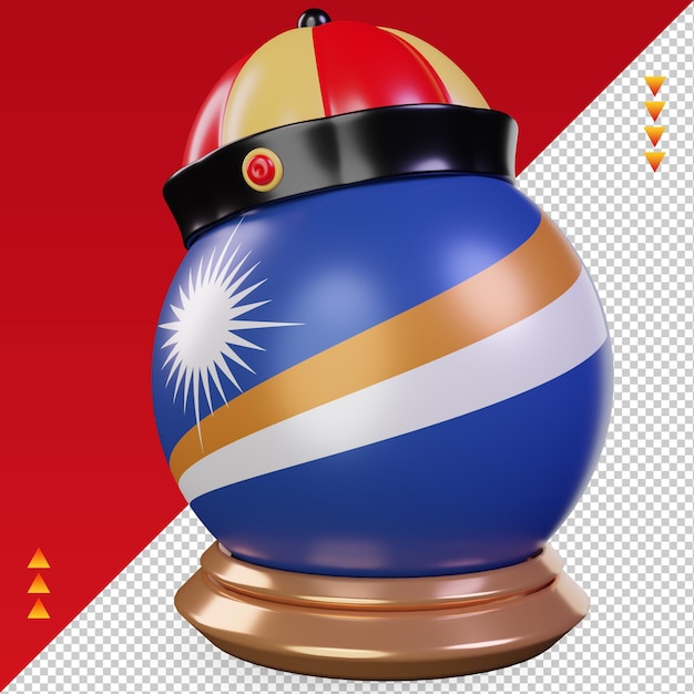 PSD 3d, año nuevo chino, bandera de las islas marshall, representación, vista derecha