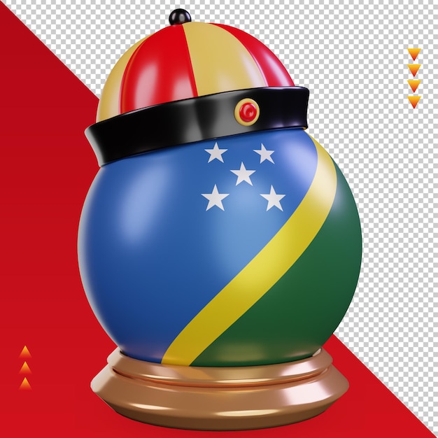 PSD 3d, año nuevo chino, bandera de las islas salomón, representación, vista izquierda