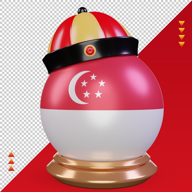 PSD 3d, año nuevo chino, bandera de singapur, representación, vista delantera