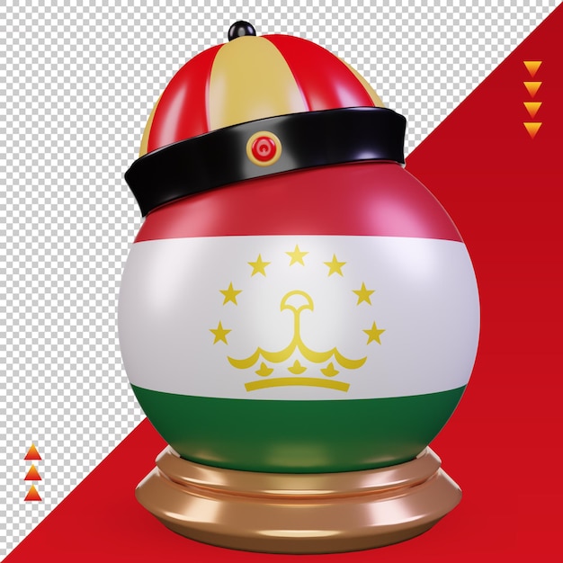 3d, año nuevo chino, bandera de Tayikistán, representación, vista frontal