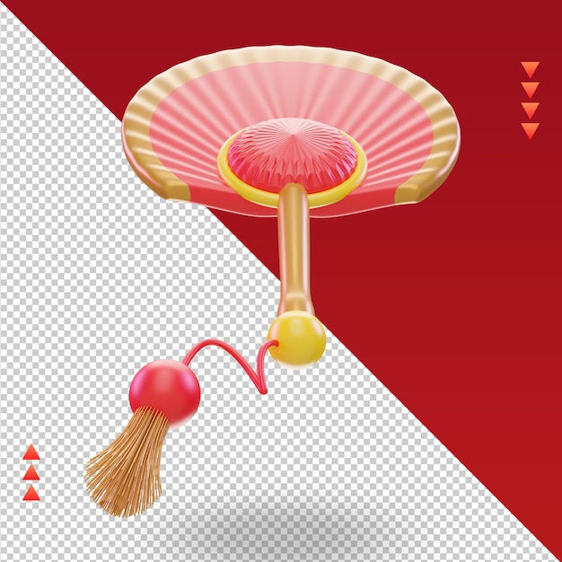 3d año nuevo chino icono de ventilador chino renderizado Vista superior