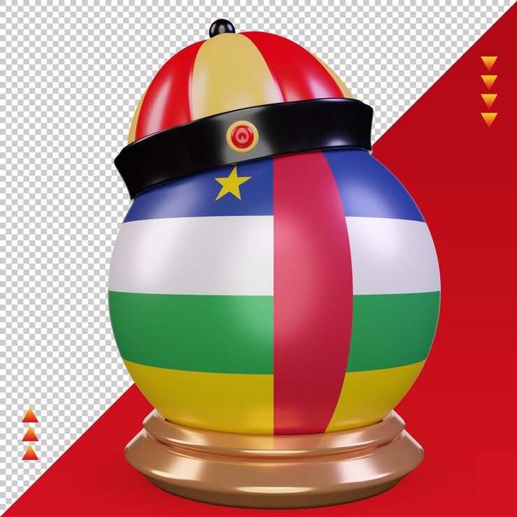 PSD 3d, año nuevo chino, república centroafricana, bandera, interpretación, vista delantera