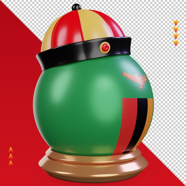 3d, año nuevo chino, zambia, bandera, interpretación, izquierda, vista