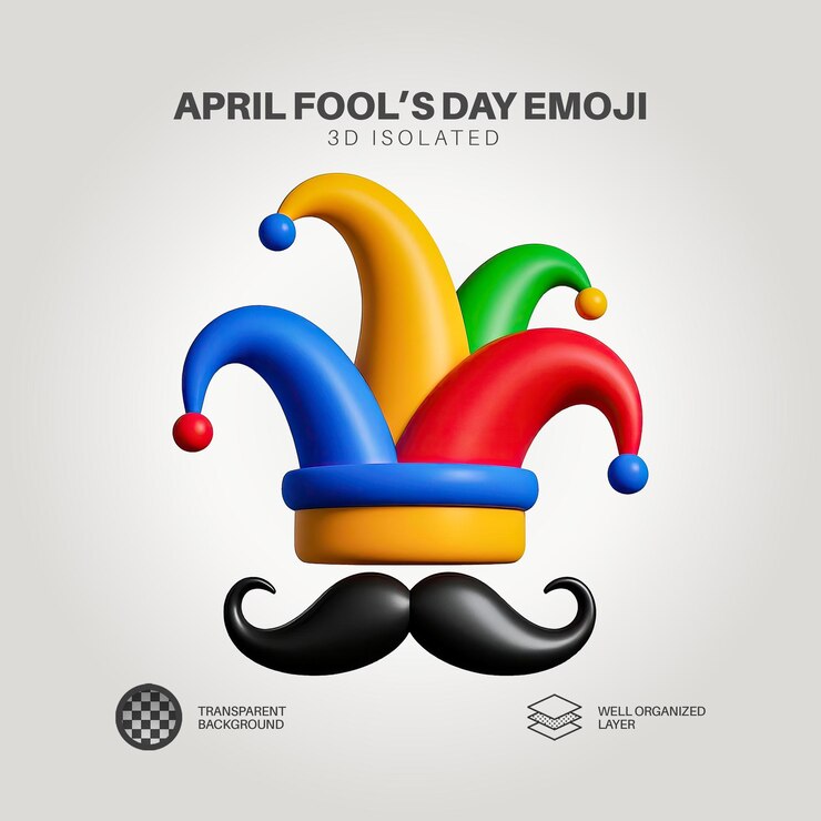 PSD 3d april fools jester emoji