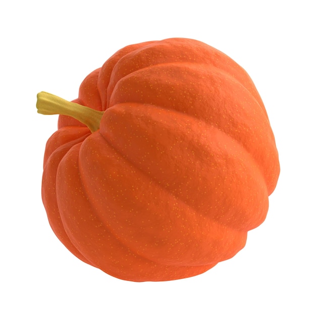 3d arancione realistico icona di rendering di zucca in stile cartone animato Elemento di design per il giorno del Ringraziamento illustrazione di vacanza autunnale trasparente