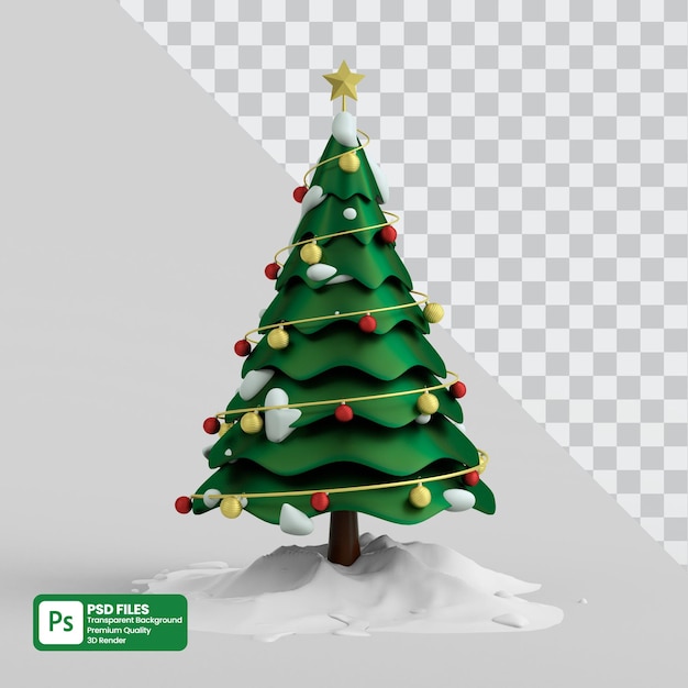 PSD 3d árbol de navidad ilustración