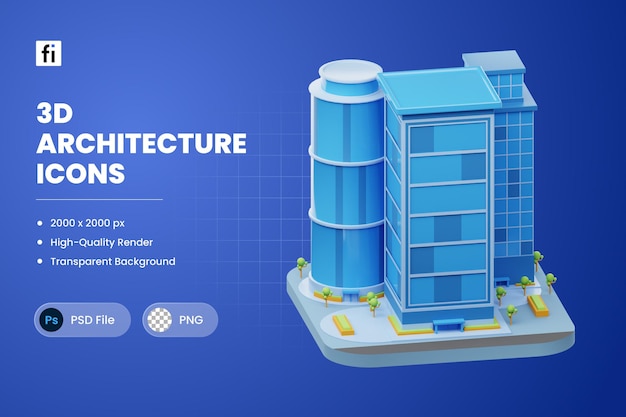 PSD 3d-architektur-gebäude