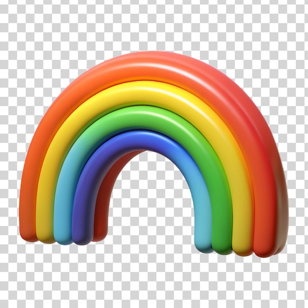 PSD 3d arco-íris isolado em fundo transparente