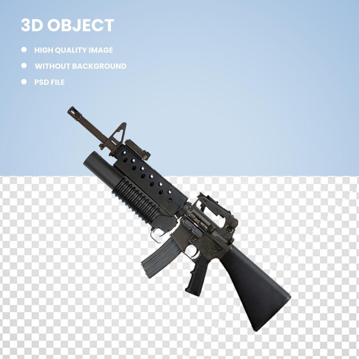 PSD 3d arma arma de fuego m16 rifle m4 carabina