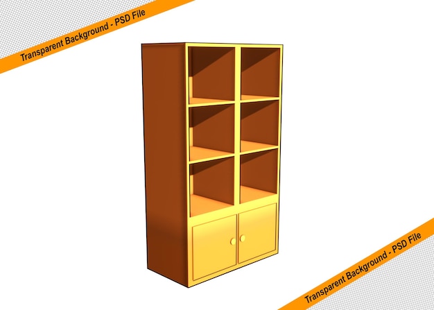 PSD 3d armoire en bois icône objet isolé