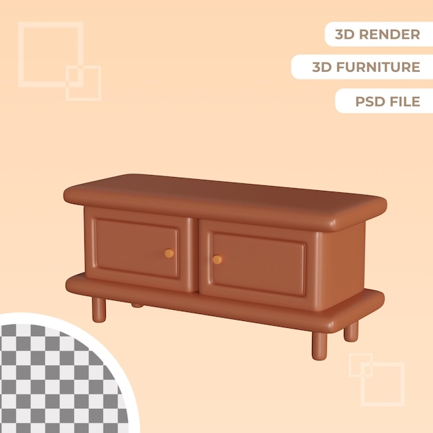 3d Armoire Marron Illustration Objet Isolé