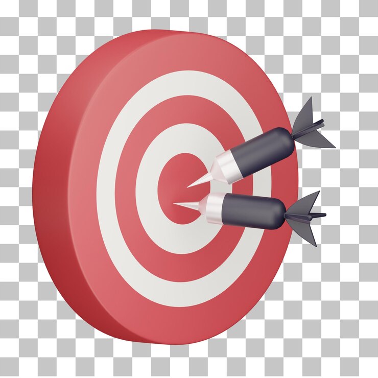 PSD 3d arrow and dart illustration high quality psd image