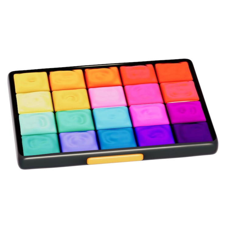 PSD 3d art supplies for teachers day clipart color palette back to school