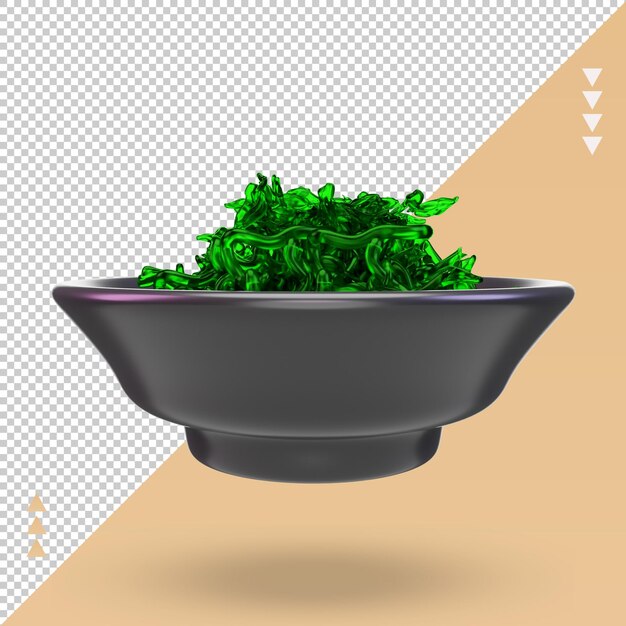 3D asiatisches Essen Chuka Wakame Rendering Vorderansicht