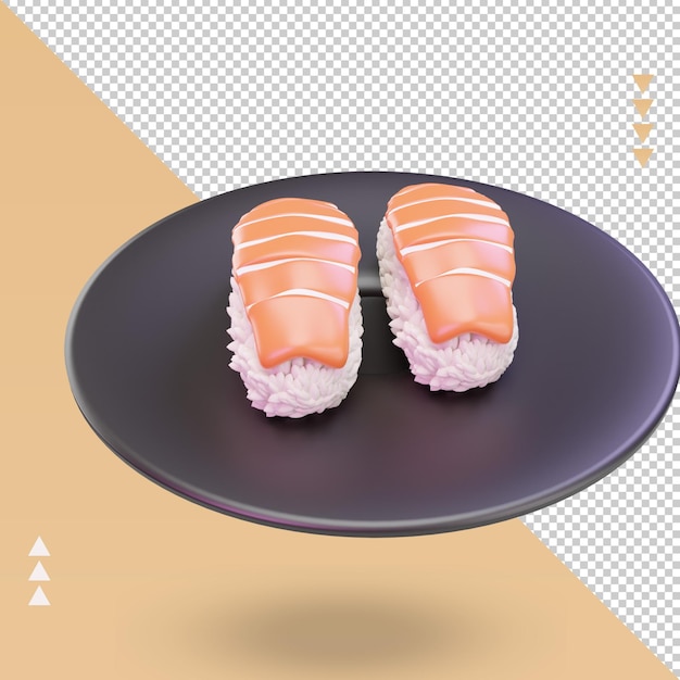 3D Asiatisches Essen Nigiri Rendering linke Ansicht