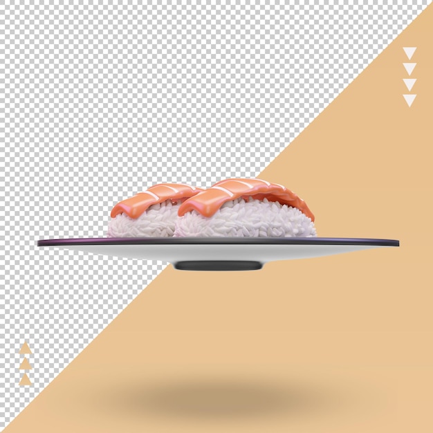 3D Asiatisches Essen Nigiri Rendering Vorderansicht