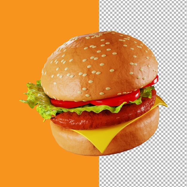 3d asset hamburger illustration