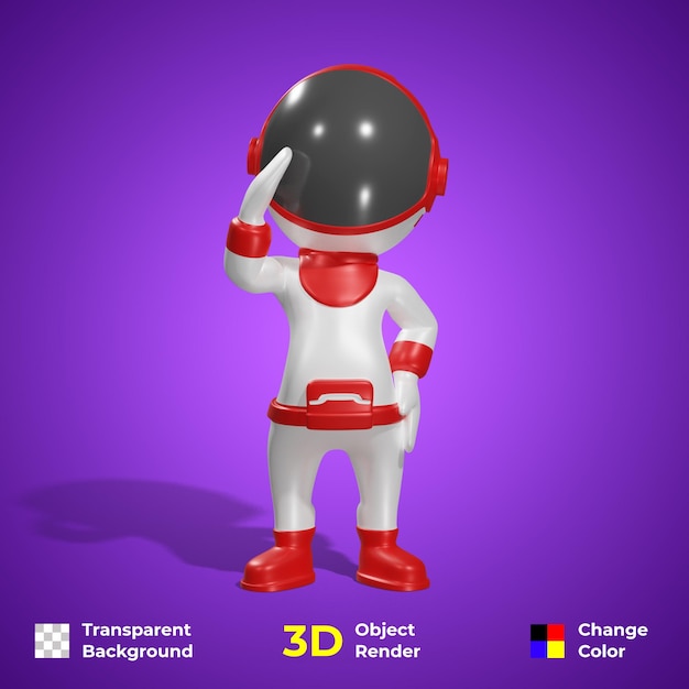 3D-Astronauten-Charakterdesign als respektvolle Premium-PSD