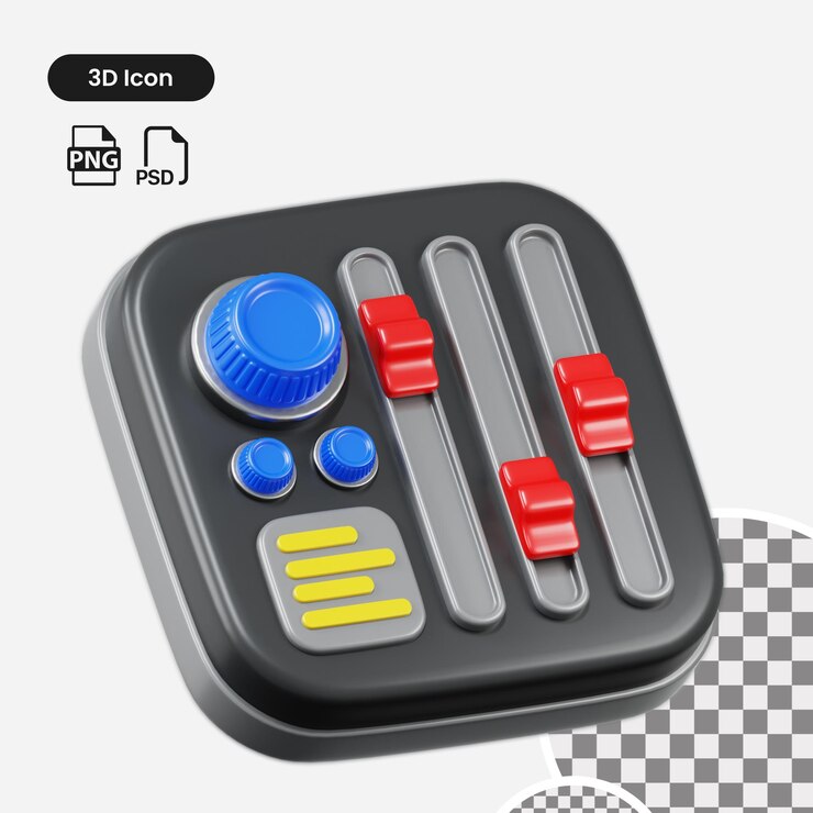 PSD 3d audio mixer icon
