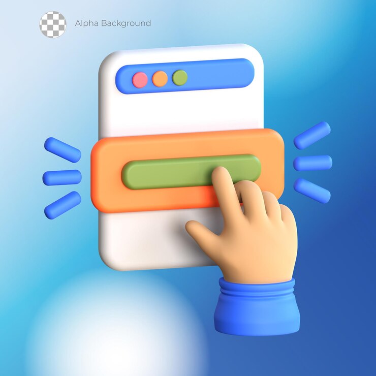 PSD 3d-aufruf zum handeln-symbol