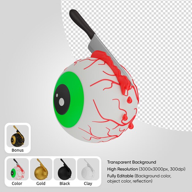 PSD 3d-augenblut mit messer