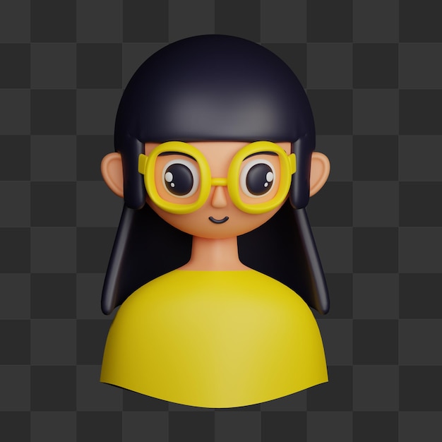 3d avatar jovem usar ilustração de óculos