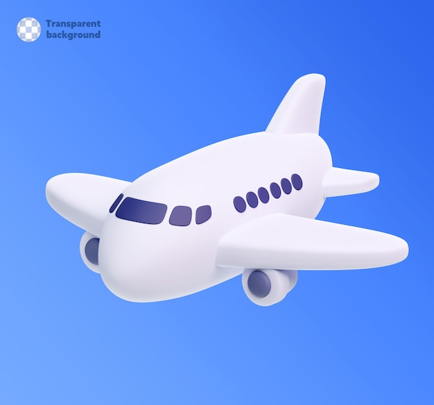3d avion illustration fond transparent