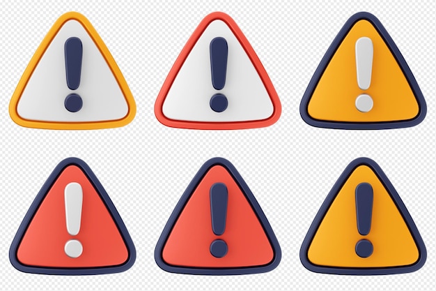 3d aviso de perigo alerta de precaução risco sinal importante