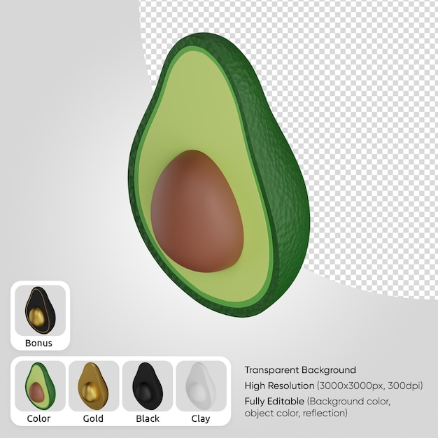 3d avocado