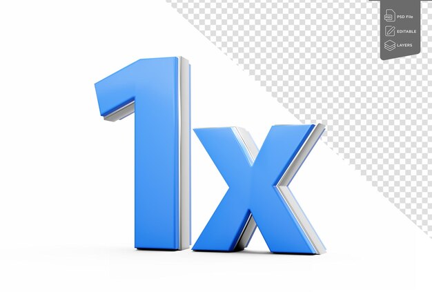 3d Azul 1 Un dígito 3d Un número aislado en fondo blanco Ilustración 3d