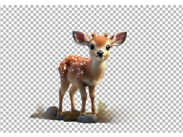 3d-babyhirsch auf durchsichtigem hintergrund