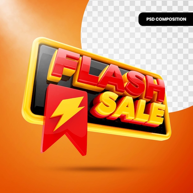 3D Badge Flash Sale isoliert