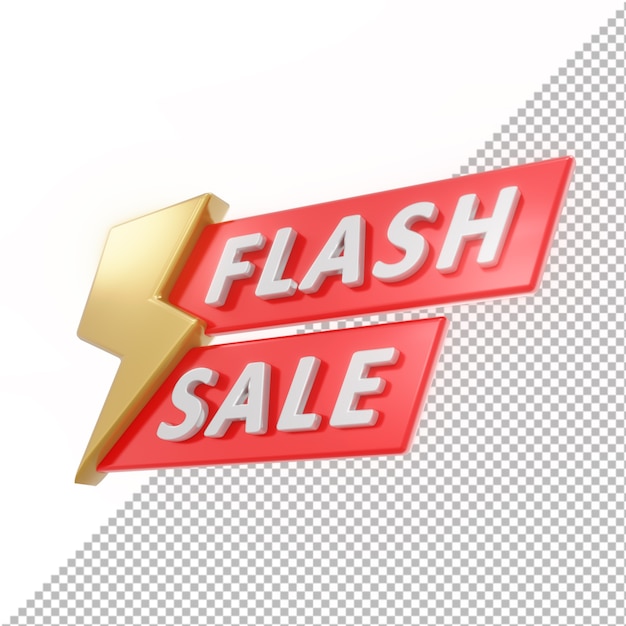 3d badge flash sale isoliert