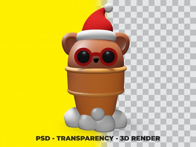 3d bäreneis mit transparentem hintergrund