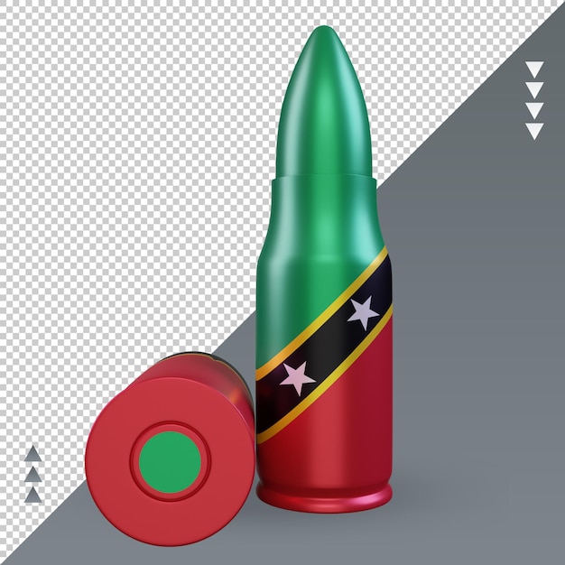 PSD 3d bala bandeira de são cristóvão e nevis renderização vista frontal