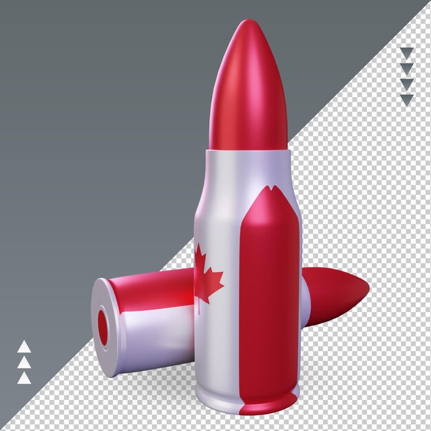 3d bala bandeira do canadá renderizando a vista direita