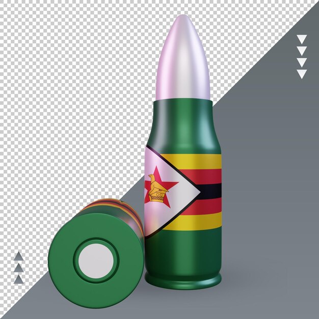 PSD 3d bala bandeira do zimbábue renderização vista frontal