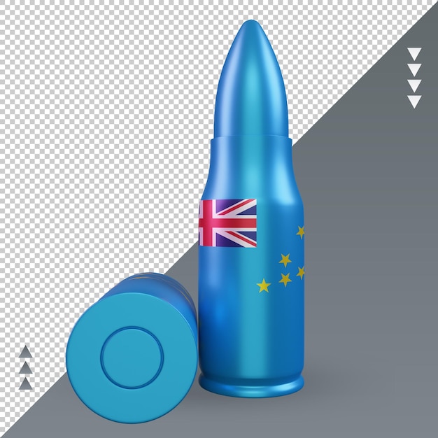 PSD 3d bala bandeira tuvalu renderização vista frontal